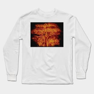 lone tree ablaze and consumed by fire Long Sleeve T-Shirt